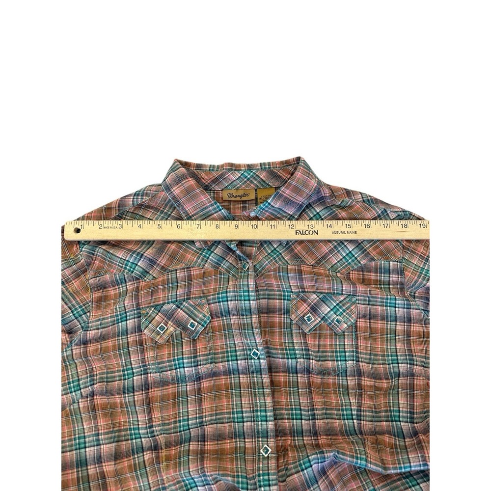 Wrangler Womens Shirt Size XXL Multicolor Plaid‎ Button Up L/S 100% Cotton READ - Picture 9 of 11